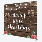 Aperturee - Aperturee Brown Wood Pinecone Cherry Xmas Pillow Case Backdrop